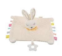 BAZEITFLOW Baby Pacifying Towel Rabbit Soother for Newborns, Soft Spandex Cover Down Cotton Filling, Safe Teething Comfort Toy for Infant Sleep and Saliva Use
