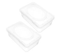 BAZEITFLOW Baby Wipes Dispenser Case Refillable Pp Plastic Baby Wipe Holder Dustproof Lid for Bathroom and Home 2pcs