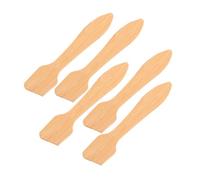 BAZEITFLOW Bamboo Cosmetic Spatula 5pcs Mini Makeup Scoops Face Mask Mixer Tool Small Wooden Makeup Spatulas for Skincare Application and Beauty Treatments