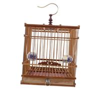 BAZEITFLOW Bamboo Rectangular Bird Cage for Pet Birds Small Finch Habitat with Stable Structure and Convenient Door Lock Natural Living Space for Goldfinches and Zosterops for Garden and