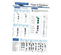 BAZEITFLOW Bass Recorder Finger Chart with Chord Guide, 8-hole Bass Flute Practicing Poster for Beginners, Clarinet Note and Music Chord Learning Aid for Recorder Students