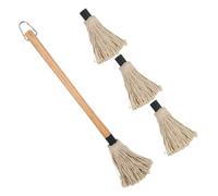 BAZEITFLOW BBQ Basting Mop with Wooden Handle Oil Brush and Roasting Mops for Even Sauce Spreading Multipurpose Pastry and Grilling Brush with Hanging Hook for Kitchen and Outdoor Barbecue