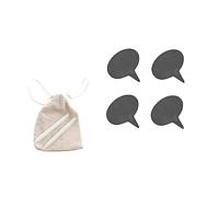 BAZEITFLOW Black Cheese Label Toppers with Chalk Pencils and Storage Bag Reusable Cake and Dessert Inserts for Baking Adults Easy to Write Decorative Cheese Signs for Pastries Cakes Bread