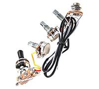 BAZEITFLOW Black Hat Rocker Switch Ak Bk Potentiometers Designed for Guitar Wiring Harness Includes Standard Plug Guitar Input Jack and Modifications