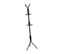 BAZEITFLOW Black Iron Coat Stand Tree Holder with Tapered Hooks Clothes and Hat Organizer Rack for Home Bedroom Sturdy Design Prevents Garment Damage and Falling