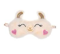 BAZEITFLOW Blackout Sleeping Eye Mask Soft Comfortable Plush Alpaca Design Lightproof Blindfold for Women Natural Sleep Aid