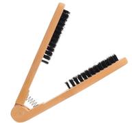 BAZEITFLOW Boar Bristle Wooden Hair Comb Manual Hair Straighter Static No Power Needed Handy Khaki