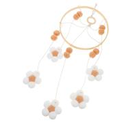 BAZEITFLOW Boho Felt Flower Mobile for Crib Hanging Nursery Decor with Beech Wood and Cotton Thread Safe Felt Ball Pendant for Soothing Atmosphere Enhancer for Girl