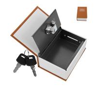 BAZEITFLOW Book Shaped Coin Bank with Lock Vintage Style Safe Box for Money Items for Adults Durable Easy to Clean for Home Decor