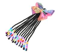 BAZEITFLOW Braided Ponytail Extension 5 Pcs Synthetic Fiber Beaded Bowknot Comfortable to Wear Not Easy to Break Or Deform Hairpiece for Women Parties and Photo Taking