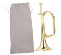 BAZEITFLOW Brass Bugle Trumpet for Military Orchestra Durable Beginner Musical Instrument Sound for School Band Workmanship Includes Carry Bag