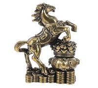 BAZEITFLOW Brass Horse Figurine Feng Shui Decor Chinese Zodiac Wealth Ornament Small Treasure Bowl Statue for Home Office Desk Bookshelf to Attract Luck and Prosperity