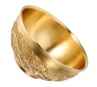 BAZEITFLOW Brass Treasure Bowl Wealth Basin Feng Shui Desktop Decor Chinese Style Cornucopia Ornament for Home Office Practical Adornment