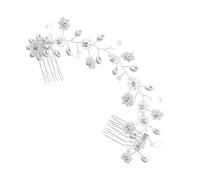 BAZEITFLOW Bridal Hair Combs Pearl Crystal Hair Comb Silver Elegant Accessory for Evening Parties and Photoshoots