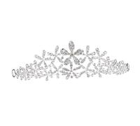 BAZEITFLOW Bridal Snowflake Rhinestone Alloy Crown Headband Elegant Christmas Hair Accessory for Weddings Parties Charming Design for Memorable Moments