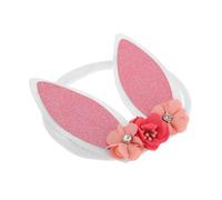 BAZEITFLOW Bunny Ear Headband Flower Decoration for Babies and Kids, Soft Rabbit Ears Hairband for Easter and Halloween Party Costume Accessories