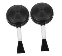 BAZEITFLOW Camera Lens Air Blower with Soft Brush 2Pcs Black Plastic Cleaner Blower for-The-Go Cleaning of Devices and Keyboards Easy-To-Use Design for Professional Photographers
