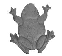BAZEITFLOW Cast Iron Frog Stepping Stone Garden Sculpture Weather-resistant Outdoor Decor Non-slip Pathway Stone Lawn Ornament Artistic Frog Motif