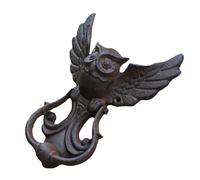 BAZEITFLOW Cast Iron Owl Door Knocker with Screws Vintage Antique Yard Door Pull Handle European American Industrial Style