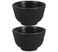 BAZEITFLOW Cast Iron Tea Cups with Vintage Artistic Appeal 2pcs 35ml Handleless Retro Style Resists Damage for Savoring Kung Fu Tea and Entertaining