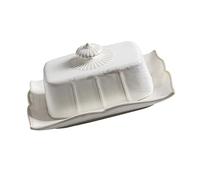 BAZEITFLOW Ceramic Butter Dish with Lid Practical Food Serving Plate for Parties and Home Use White Porcelain Plate with Cover to Keep Butter Fresh and Safe Gatherings and Afternoon Tea