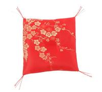 BAZEITFLOW Ceramic Fortune Cat Soft Pad with Floral Pattern Non-slip Decorative Cushion for Small Figurines Square Doll Base Mat for Home Decor and Stable Placement