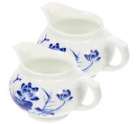 BAZEITFLOW Ceramic Gravy Boat and Sauce Cup Set 4.53X3.15X2.76In Porcelain Milk Pitcher with Handle for Serving Meat Gravy Salad Dressings and Hot Cold Sauces at Home