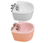 BAZEITFLOW Ceramic Pet Feeding Bowl 2pcs Set Hanging Food Container Sturdy Fixed Small Bowls for Rabbits Hamsters Squirrels and Small Pets Cage Use