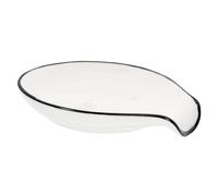 BAZEITFLOW Ceramic Spoon Rest Kitchen Utensil Holder Multipurpose Scoop Stand for Soup Spoons Chopsticks Forks Small Easy to Clean Countertop Protection