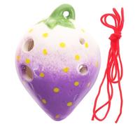 BAZEITFLOW Ceramic Strawberry Ocarina Beginner Wind Instrument for Portable Creative Musical with Sound Easy to Play for S Music Practice and Learning