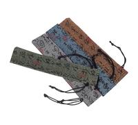 BAZEITFLOW Chinese Folding Hand Fan Pouch Drawstring Bags 4pcs Silk Satin Dust Covers for Small Folding Fans Traditional Event Protection Accessory