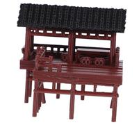 BAZEITFLOW Chinese Style Micro Landscape Ornament Miniature Pavilion Statue for Indoor Bonsai and Garden Decoration Plastic Asian Architecture Model with Detailed Rock Formation Low