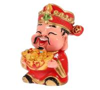 BAZEITFLOW Chinese Style Wealth Figurine Feng Shui Fortune Statue Desktop Ornament for Home Office Car Decoration with Festive Colors and Positive Energy Housewarming and Chinese Year Decor