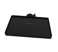 BAZEITFLOW Clip-on Microphone Stand Tray with Higher Edges Design and Anti-slip Feature, Black Abs and Metal Live Broadcast Shelf for Holding Gadgets and Sound Cards