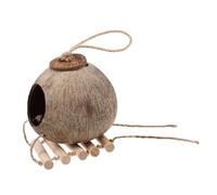BAZEITFLOW Coconuts Shell Bird Bed Hanging Nest for Pet Birds Parrot Resting Birdcage Comfortable Sleeping Environment Decorative Birdhouse for Parakeets Budgies Cockatiels