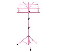 BAZEITFLOW Colorful Adjustable Folding Music Stand Durable Metal Tripod Holder for Sheet Music Lightweight Portable for Guitar Accessories Pink