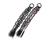 BAZEITFLOW Colorful Synthetic Hair Extensions for Braided Ponytail Wigs Vibrant Halloween Braids and Cosplay Hair for Black