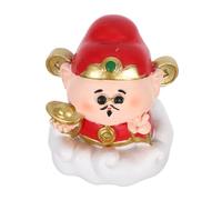 BAZEITFLOW Compact Resin Cai Shen Figurine Chinese God of Wealth Statue Feng Shui Ornament for Home Office Decor Luck Prosperity Symbol for Chinese Year