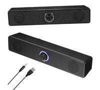 BAZEITFLOW Compact Sound Bar Speaker Long Use Time with High-definition Stereo Sound Dolby Soundbar Speaker and Portable Plastic Design for Tv, Gaming and Computer Audio