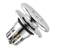 BAZEITFLOW Copper and Abs Sink Stopper with Built in Clogging Filter Easy to Install Basin Drain Plug for Bathroom and Washbasin Press Down Drain Plug Preventing Hair Clogs Silver Finish