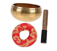 BAZEITFLOW Copper Singing Meditation Bowl Set with Stick and Cushion 8cm Diameter Tibetan Buddhist Sound Bowl for Yoga Mindfulness Temple Use and Relaxation Random Color
