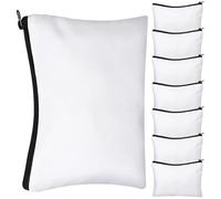 BAZEITFLOW Cosmetics Holding Canvas Bags 8 Sets Zipper Pouch Bulk for DIY Heat Transfer and Travel Makeup Organiser