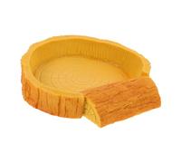 BAZEITFLOW Crawl Pets Bark Pattern Water Dish Tortoise Bathing Basin Natural Color Reptile Feeder for Lizards Snakes and Amphibians Essential Pet Supplies for Feeding and Hydration