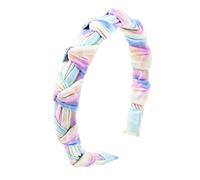 BAZEITFLOW Creative Cross Knot Tie-dye Narrow Headband Women Hair Accessories Elastic Fabric Headband for Daily Wear and Travel