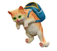 BAZEITFLOW Creative Hanging Cat Sculpture Flower Pot Decor for Garden and Outdoor Use Cute Cartoon Cat Figurine for Home Decoration and Plant Enthusiasts