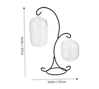 BAZEITFLOW Creative Hanging Glass Aquarium Fish Bowl with Dual Iron Rack for Succulent Plants and Fish Transparent Multi Functional Desktop Tank for Home Office Garden Decor