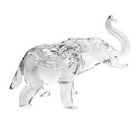 BAZEITFLOW Crystal Elephant Figurine Small Desktop Ornament Crystal Sculpture Home Office Decor Elegant Animal Craft Table Decoration