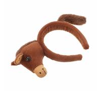 BAZEITFLOW Cute Brown Horse Plush Headband for 2026 Chinese New Year with Elastic and Lightweight Design, Photo Props and Holiday Party Hair Accessories and Adults