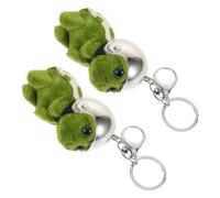BAZEITFLOW Cute Plush Turtle Keychain Lightweight and Compact with Helmet 2pcs Stuffed Animal Pendant Keyring for Backpack Or Car Keys, Bag Charm Or Ocean-themed Present for Family