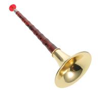 BAZEITFLOW D-key Suona Instrument with Golden Bowl Design Resin Abs Traditional Chinese Woodwind for Beginners and Outdoor Performances Imitation Wood Finish Suona for Cultural Events and